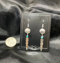 Sterling Silver Dangle Earring w/ chip turquoise