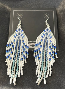 Beaded Dangle Fringe Earrings