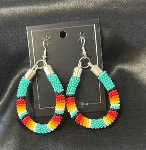 Beaded Large Dangle Earrings
