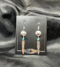 Sterling Silver Dangle Earring w/ chip turquoise