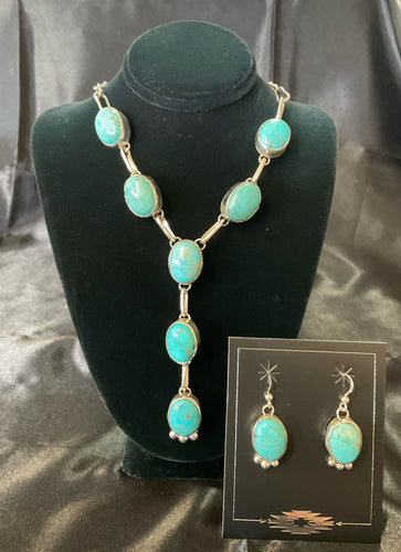 Thunder Creek Turquoise Lariat Necklace and Earring Set