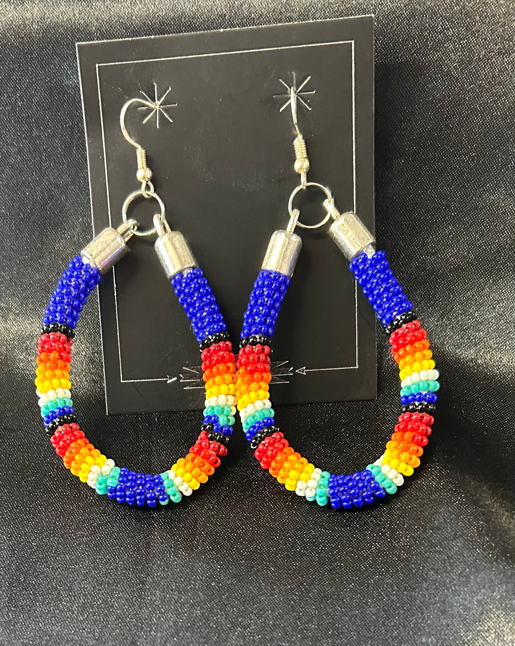 Beaded Large Dangle Earrings
