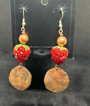 Strawberry Copper Earrings 2.25"