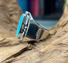 Sterling Silver Men’s Ring w/ Kingman Turquoise size 10