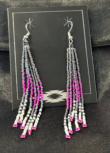 Beaded Dangle Fringe Earrings
