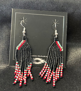 Beaded Dangle Fringe Earrings