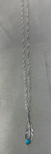 Sterling Silver Feather Necklace w/ Sleeping Beauty Turquoise