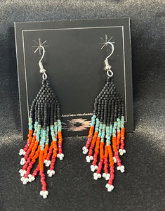 Beaded Dangle Fringe Earrings