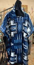 Native Print Plush Poncho W/Hood