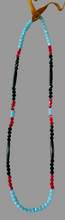 34" Hairpipe & Glass Bead Necklace