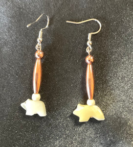 Copper Dangle Earrings w/ Embellishments