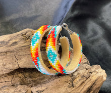 Beaded Hoop Earring 2”