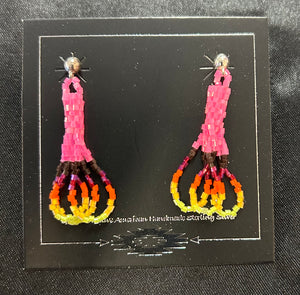 Hex Bead Stud Earrings