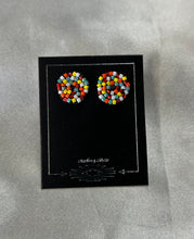 Beaded Round Stud Earrings
