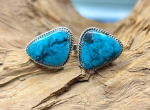 Sterling Silver Two-finger Ring w/ Kingman Turquoise size 5.5 & 6