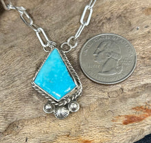 Kingman Turquoise Sterling Silver Necklace 22"