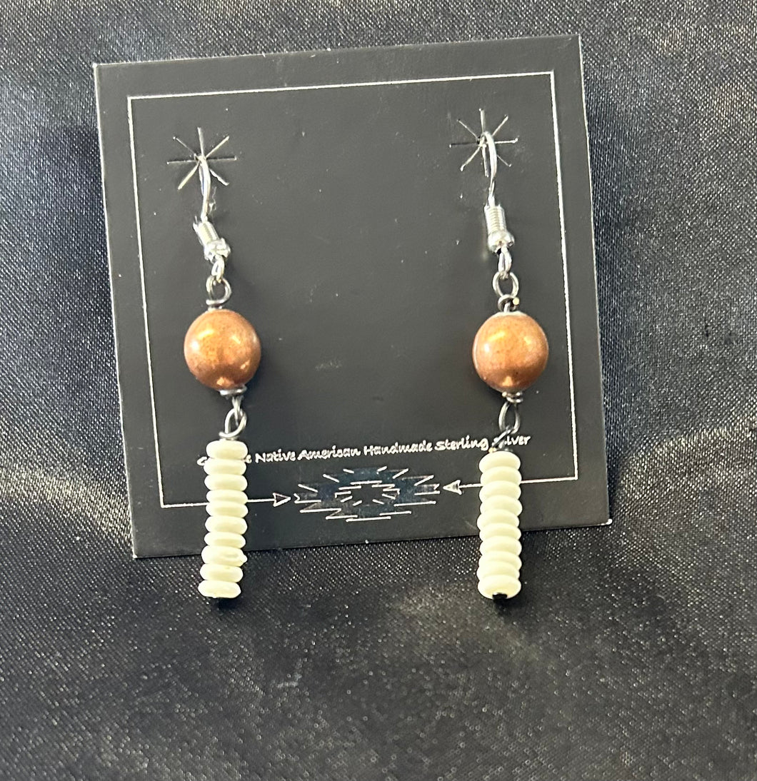 Copper Dangle Earrings w/ Embellishments