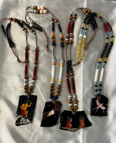 Hand Painted Slate Rock Necklaces