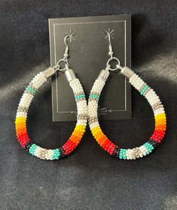 Beaded Large Dangle Earrings