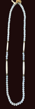 38" Hairpipe & Glass Bead Necklace