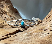 Sterling Silver w/ Kingman Turquoise Baby Cuff Bracelet