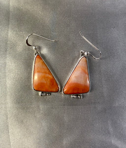 Orange Spiny & Sterling Silver Earrings