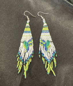 Beaded Fringe Dangle Earrings