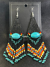 Beaded Dangle Earrings 3.5"