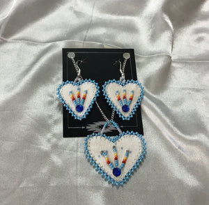 Beaded Necklace and Earring Set