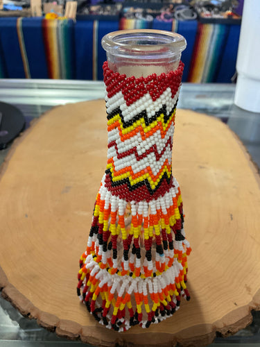 BEADED VASE
