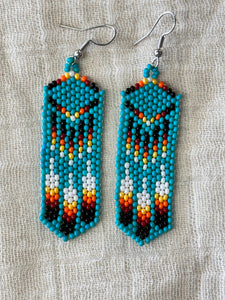 Beaded Feather Dangles