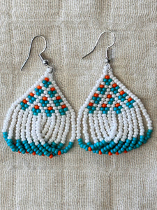 White/Teal Beaded Dangles