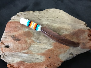 Beaded Imitation Feather Hat Pin