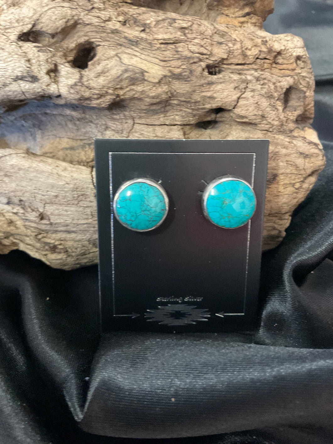 Nevada Spider Web Turquoise Earrings