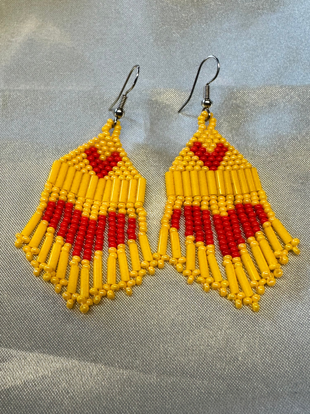 Beaded Fringe Dangle Earrings