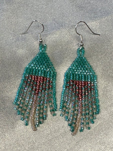 Beaded Fringe Dangle Earrings