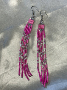 Beaded Fringe Dangle Earrings