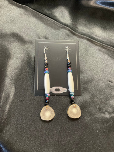 Ossein/Hair Pipe & Glass Bead Dangle