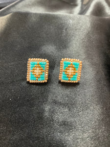 Beaded Stud Earrings