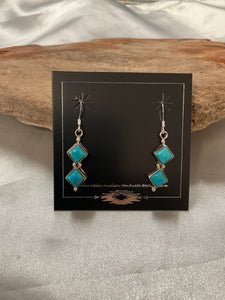 Sleeping Beauty Turquoise Sterling Silver Earrings