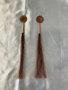 Copper Dangle Earrings w/ Embellishments