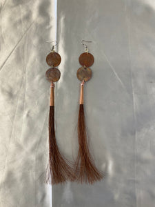 Copper Dangle Earrings w/ Embellishments