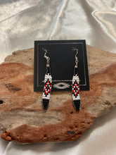 Beaded Feather Dangle Earrings