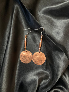 Copper Dangle Earrings w/ Embellishments