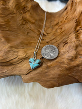 Sterling Silver Kingman Turquoise Heart Necklace 18"