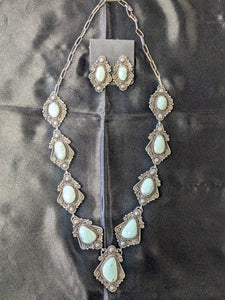 Dry Creek Turquoise and Sterling Sliver Necklace with Earrings