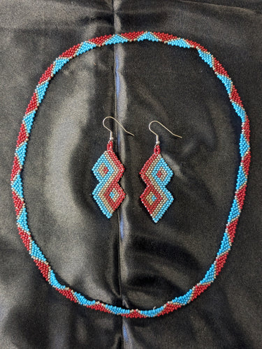 Beaded Necklace and Earrings