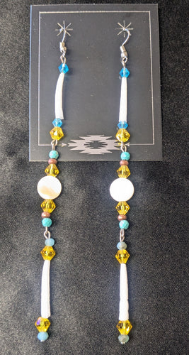 Dentalium Shoulder Duster Earrings