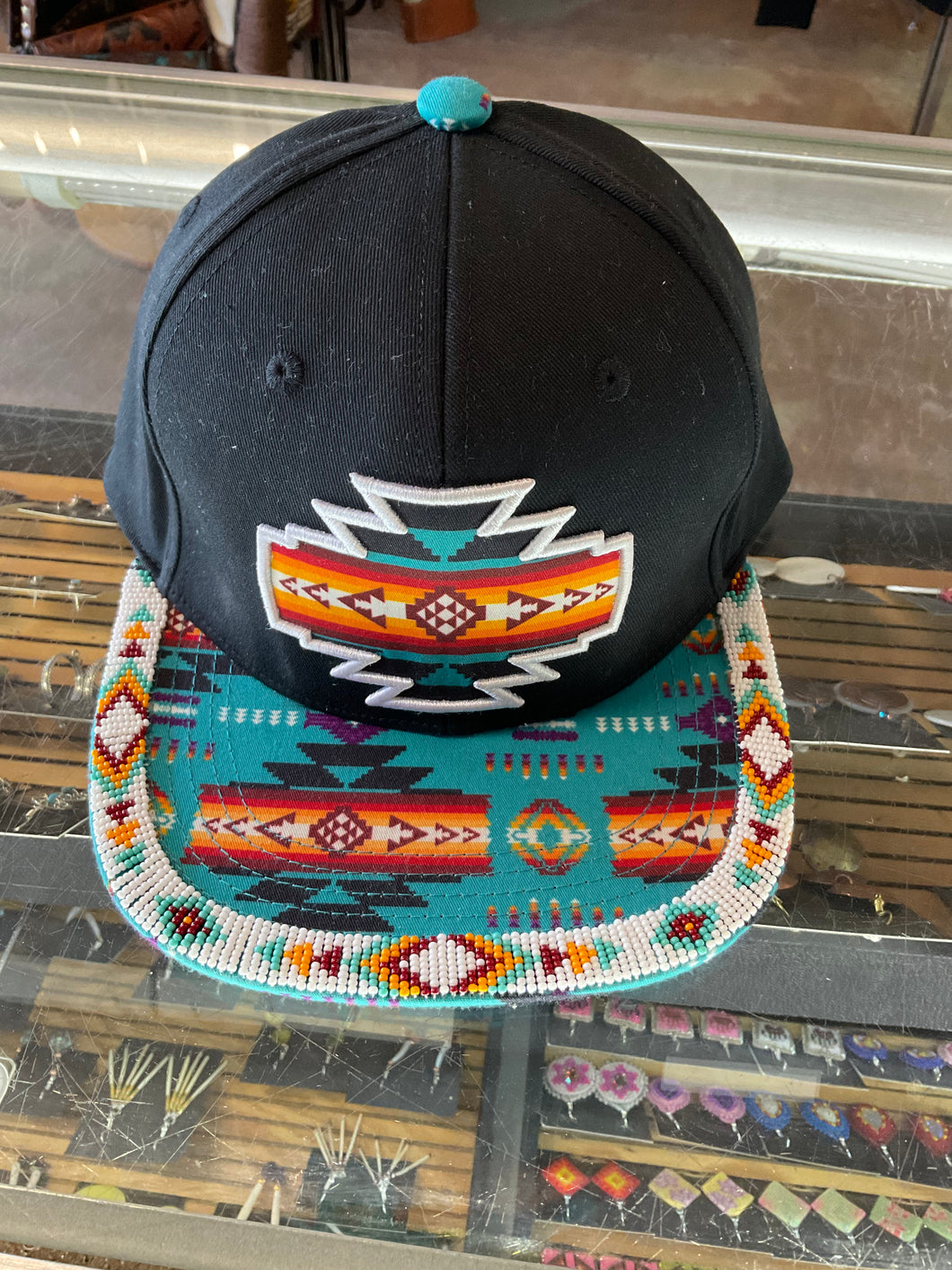 Flat bill Hat Beaded