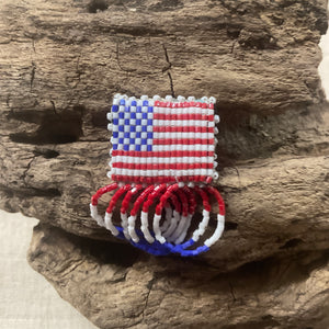 American flag beaded pin